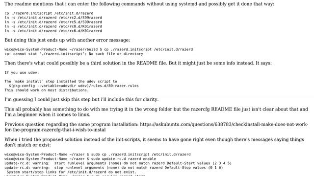 Ubuntu: Getting razercfg to work using systemd - systemctl: command not found смотреть онлайн