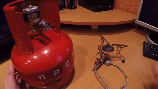 Походная газовая горелка + большой баллон. Как соединить? Экономия и удобство. смотреть онлайн