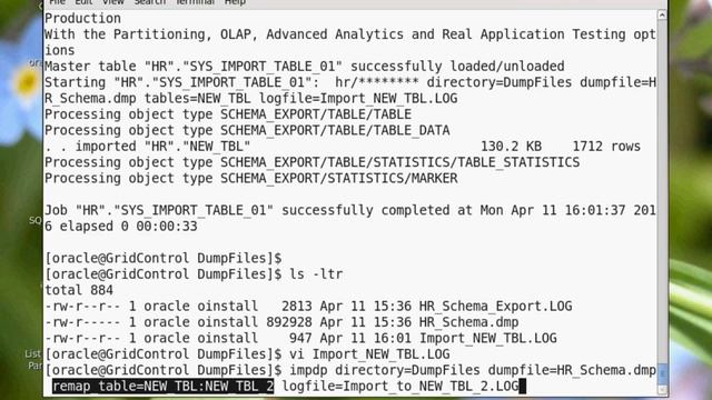 DataPump Import смотреть онлайн