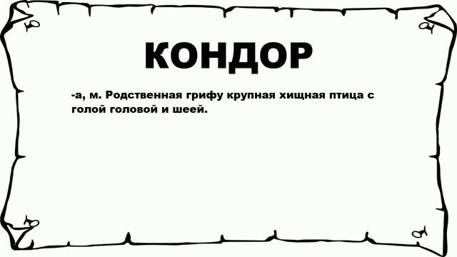 КОНДОР - что это такое? значение и описание смотреть онлайн
