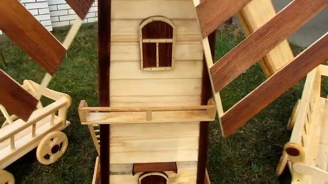 Декоративний млин та віз, мельница и телега (8 комплект)