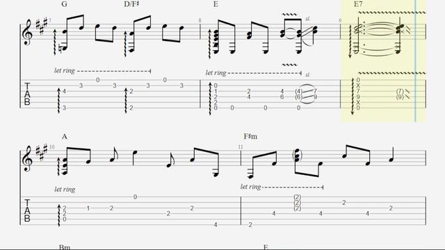 Love of my Life TAB - easy fingerstyle guitar tabs (PDF + Guitar Pro) смотреть онлайн
