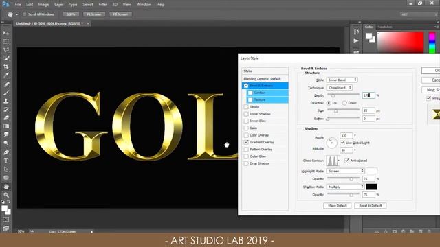 GOLD Text Effect | Adobe Photoshop Tutorial смотреть онлайн