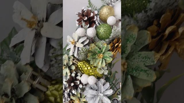 Christmas wreath/New Year decor. Новогодний венок на дверь ручной работы #handmade смотреть онлайн