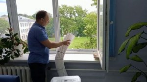 Как вывести горячий воздух от напольного мобильного кондиционера +79035392981