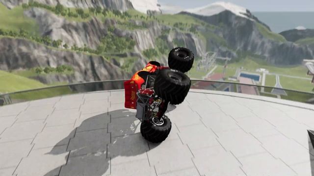 Monster Truck Lightning Mcqueen VS Monster Truck Dinoco King VS Monster Truck Mater - BeamNG #04 смотреть онлайн