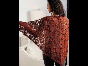 МК номер 52.Узор для шали крючком "Листья"