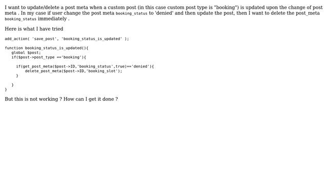 Wordpress: Delete post meta conditionally after save post смотреть онлайн