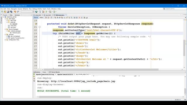 Welcome Servlet example смотреть онлайн