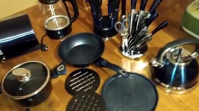 ￼ Набор ножей,каструль, сковород BERLINGERHAUS AQUAMARINE METALLIC LINE производства Венгрия смотреть онлайн