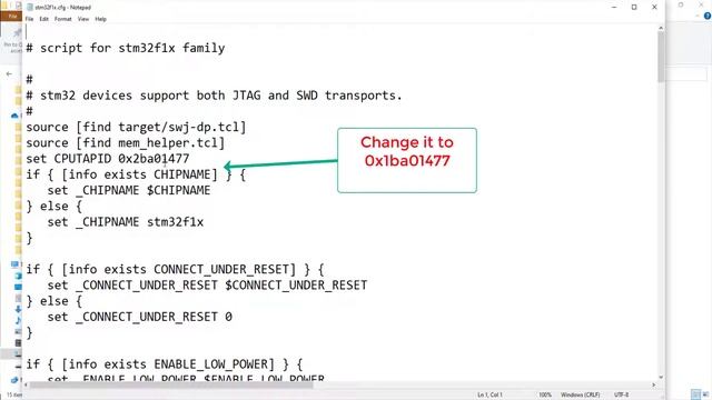 stm error openocd- Wrong device detected.