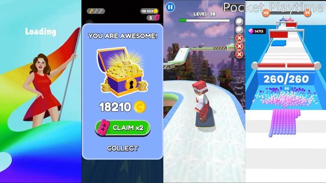 Flag Painters vs Going Balls vs Fly Ball Sky vs Canvas Run - All level gameplay Android, IOS смотреть онлайн