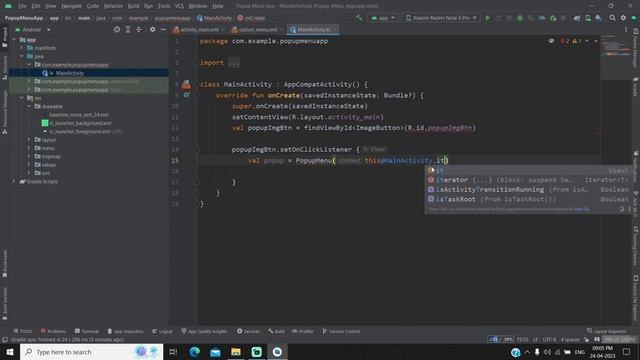 How to implement Popup Menu in Android Studio Kotlin смотреть онлайн