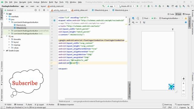 How to implement Floating Action Button in android studio with java смотреть онлайн
