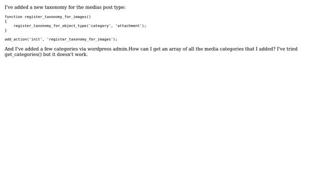 Wordpress: Get all media categories смотреть онлайн
