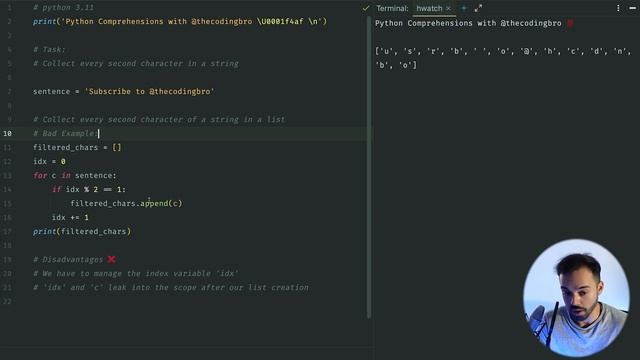 Learn Python 2023 [Tutorial] List Comprehensions - TheCodingBro смотреть онлайн