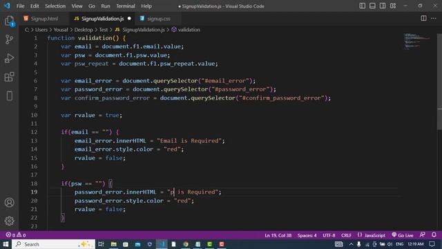 Signup Form Validation in JavaScript | Registration Form Validation using JavaScript смотреть онлайн