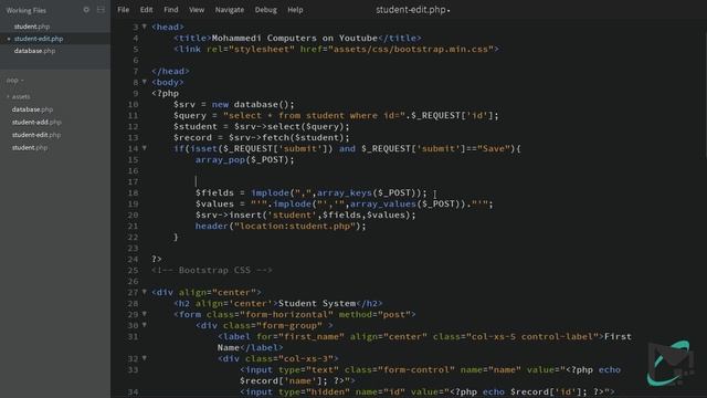 PHP MySQLi Database Connection - CRUD Insert, Update, Delete and Display in Hindi смотреть онлайн