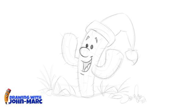 How to draw a Christmas Cactus step by step смотреть онлайн