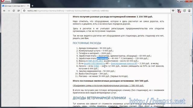 Доходы и расходы ветеринарной клиники смотреть онлайн