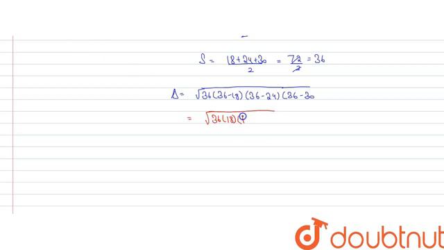 Find the area of a triangle whose sides are 18 cm, 24 cm and 30 cm. Also, find the length of alt... смотреть онлайн