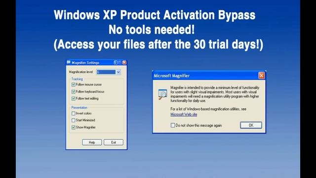 [2017] Bypass Windows XP Product Activation, No Tools!