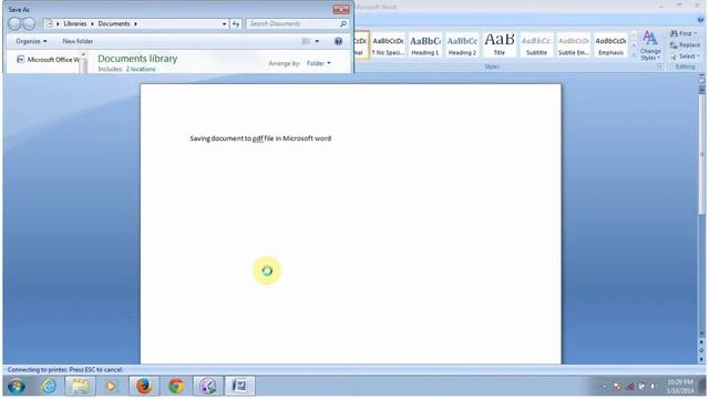 Saving Document to PDF File in MS Word 2007 смотреть онлайн