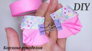 Отличный вариант бантиков из репсовой ленты с рисунком🎀Мастер-классы
