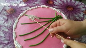 Украшение торта БЗКкремом. Каллы из БЗК.Callas from the BZK.