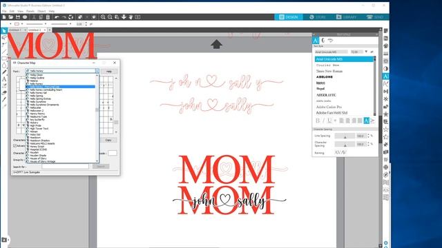 How to Add Swashes, Hearts to Hello Honey Font using glyphs with any version of Silhouette Studio смотреть онлайн