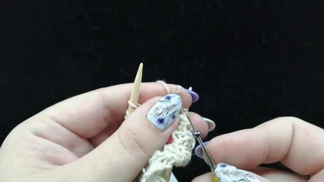 Ввязываем бисер в шаль. Крючок