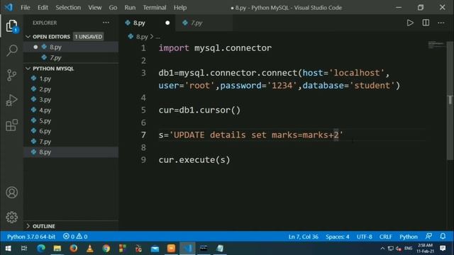 Update Table Data using Python-MySQL #9 |Update| Python-MySQL Tutorials for Beginners |Jeevan Upret смотреть онлайн