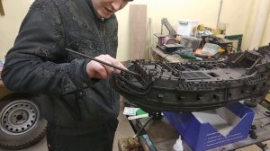 Сборка модели корабля черная жемчужина  Покраска и установка мачт