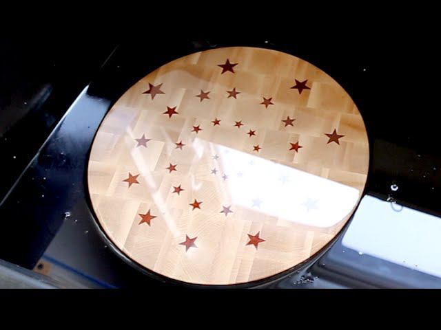 Making a "Spiral of stars" end grain cutting board смотреть онлайн