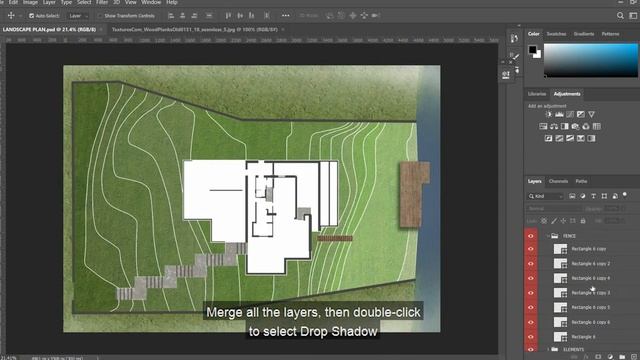 ?How to render a Garden Landscape plan in Photoshop (prezentare în limba română) смотреть онлайн