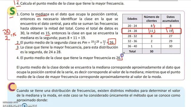 8° U8 2.4 Mediana y moda смотреть онлайн