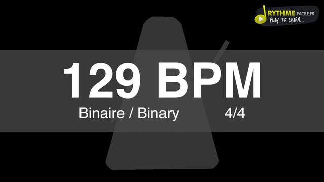 Metronome Clic - 129 BPM - Drums Sound - binaire смотреть онлайн