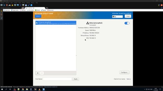 Установка Fedora Server 36 через VNC смотреть онлайн