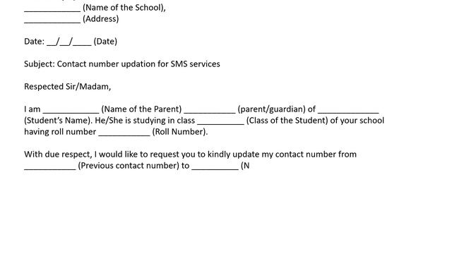 Application For Phone Number Change in School - Request Letter For Change Cell Phone Number смотреть онлайн
