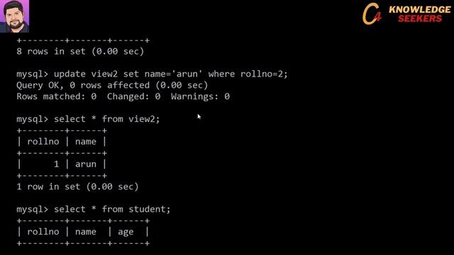012 MySQL: Views: Creating Read-Only View, Updateable Views, Renaming Column, Destroying Views. смотреть онлайн