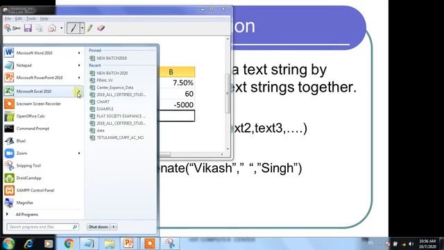 MS Excel(String Functions) смотреть онлайн