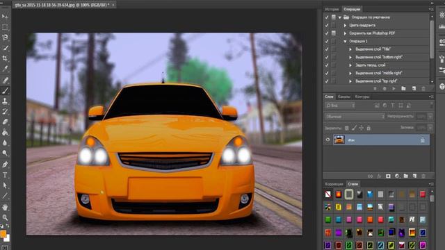 CS6: Накладываем блики фар смотреть онлайн