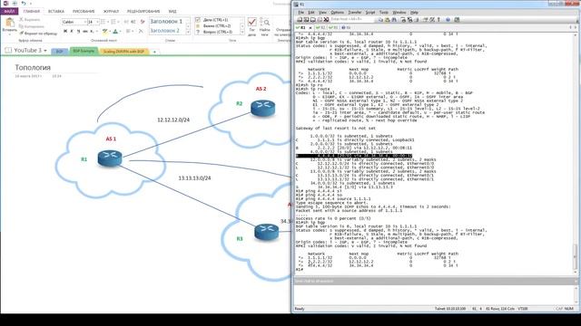 Базовая конфигурация BGP