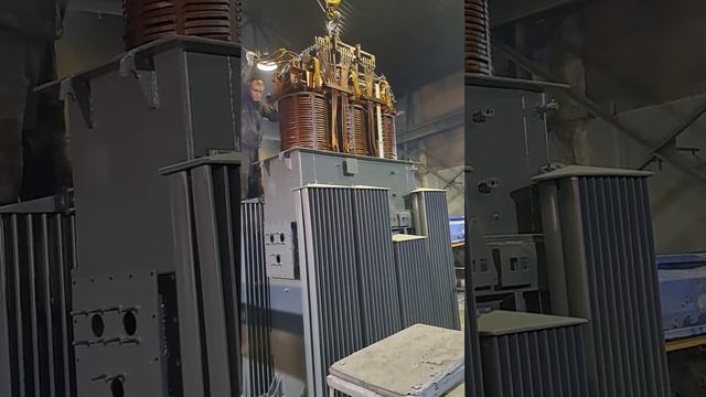 Установка активной части трансформатора ТМЗ 1600 в бак трансформатора. смотреть онлайн