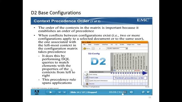 D2 Documentum Basic Concepts, Session 1 - context, cache clear, config matrix, rendition смотреть онлайн