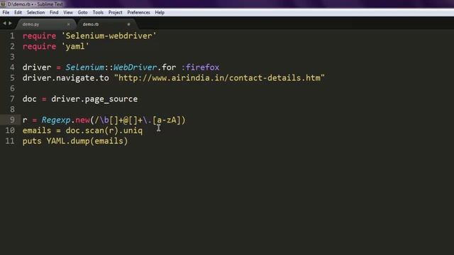 Selenium Ruby Regex Extract Email смотреть онлайн