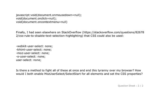 CSS : Enabling blocked text selection using JavaScript смотреть онлайн