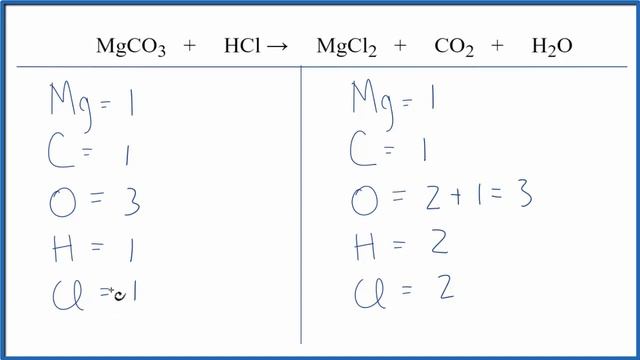 How to Balance MgCO3 + HCl = MgCl2 + CO2 + H2O смотреть онлайн