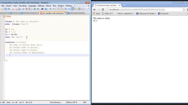 PHP variable vedio tutorial-part-1 смотреть онлайн
