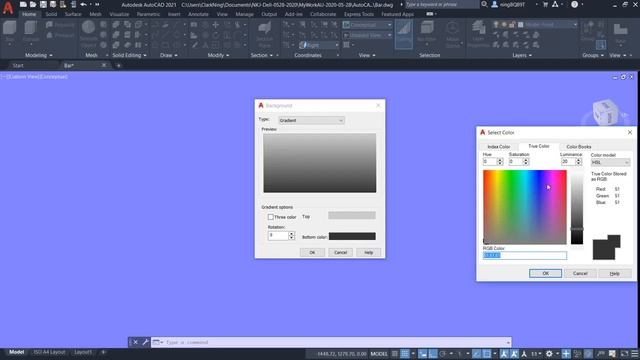 How to change drawing background in AutoCAD 2021? смотреть онлайн